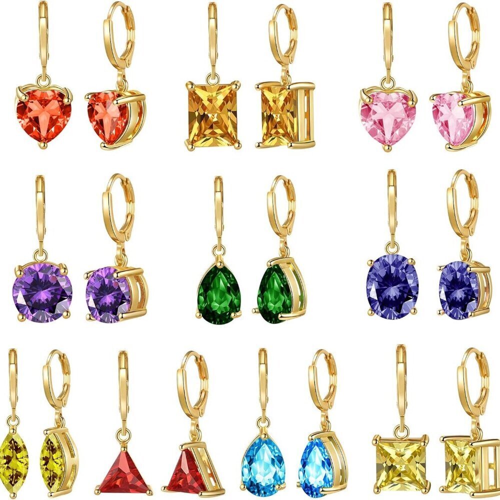 10 Pairs Dangle Earrings for women Fashion Pack- Flawless Cubic Zirconia Leverba